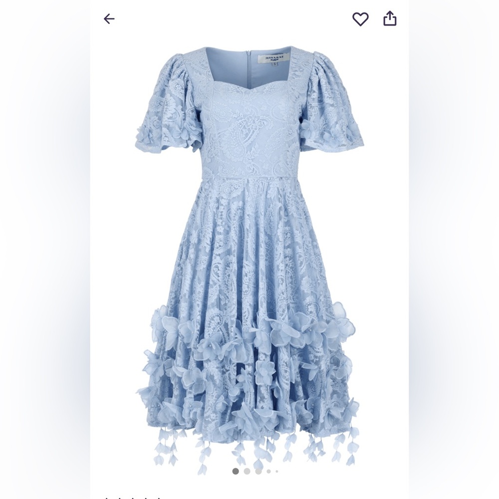 JessaKae  Paisley Light Blue Lace Dress with appliqué Details
